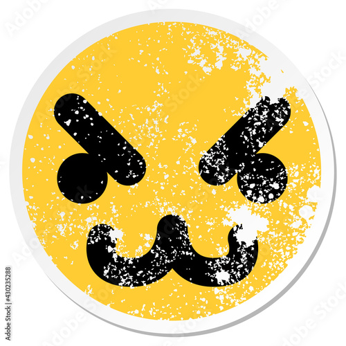 simple mean animal face circle