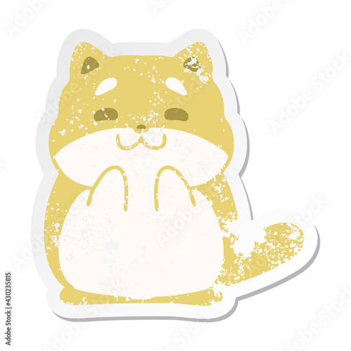 happy little corgi grunge sticker