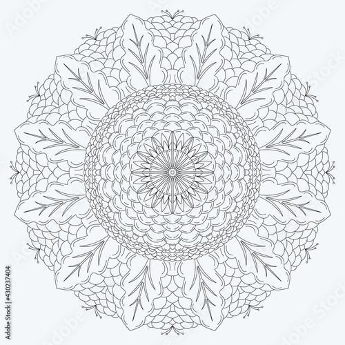 Decorative mandala coloring book design for teens