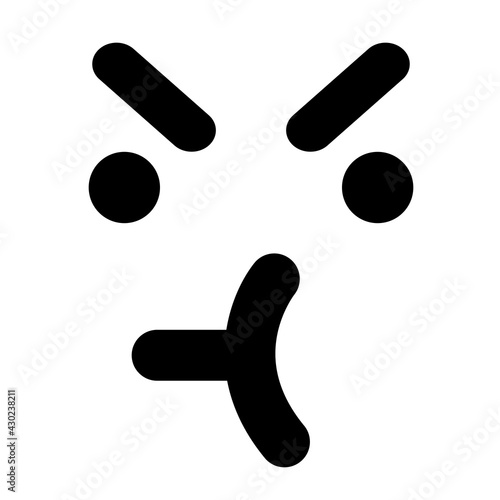 simple annoyed face icon