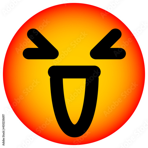laughing mean face circle