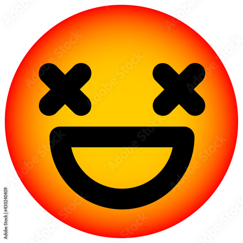 grinning dead face circle