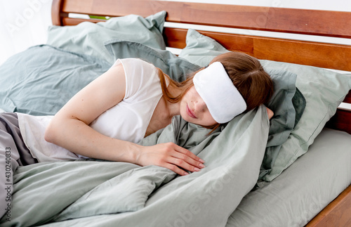 Girl sleeping in the bed