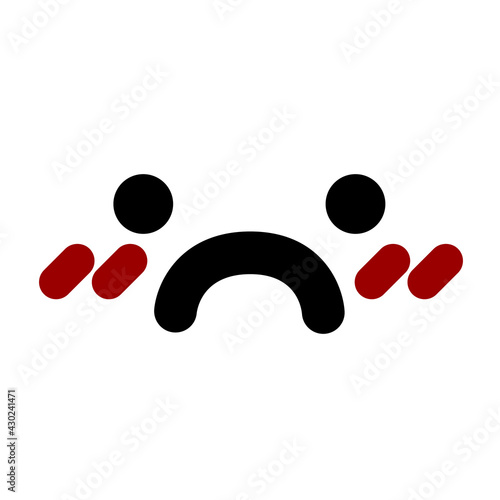 blushing unhappy face icon
