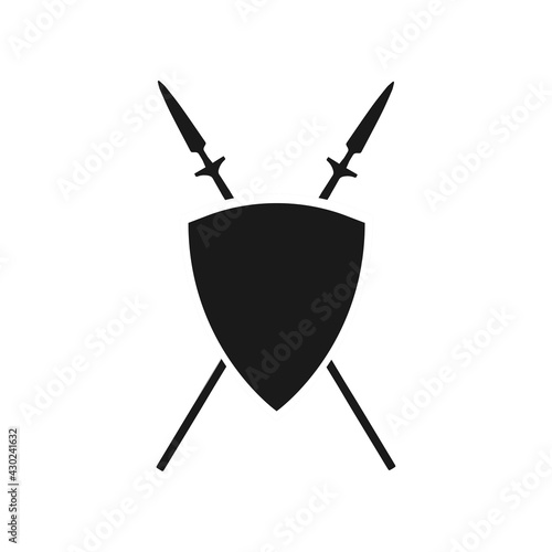 spears and shield. vector simple illustration