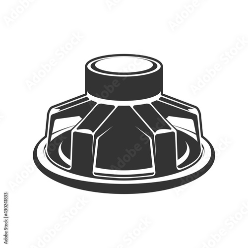 Audio speaker icon. Subwoofer speaker for car.