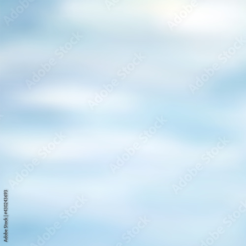 Vibrant blurred sea, sky clouds vector background