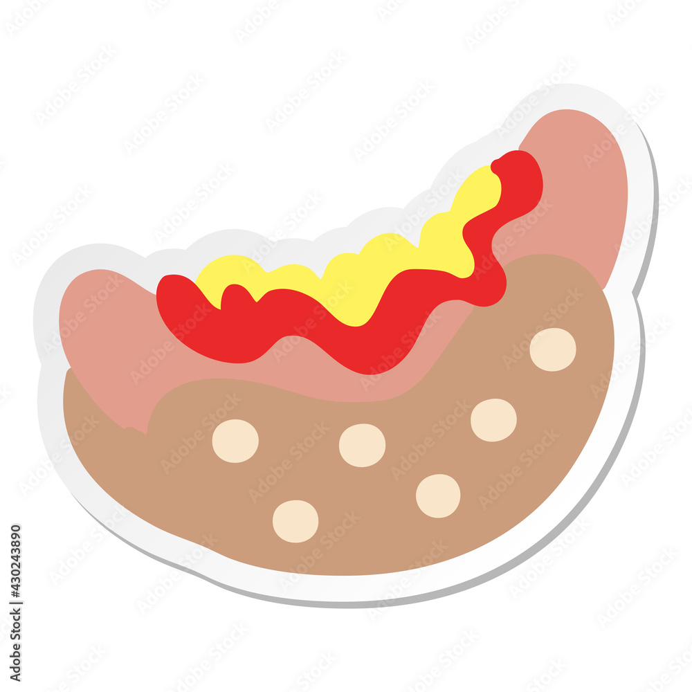 hotdog with ketchup and mustard sticker hotdog with ketchup and mustard sticker