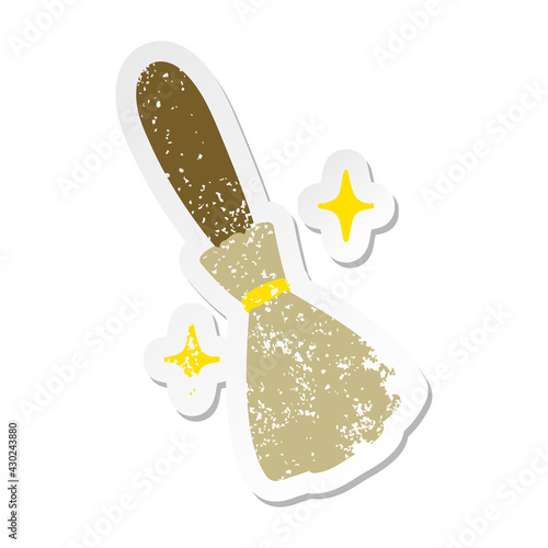 magic broomstick sweeping grunge sticker