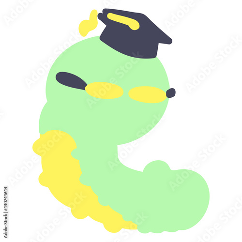 cute cartoon clever caterpillar
