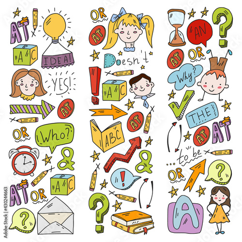 English course. E-learning, online education. English language