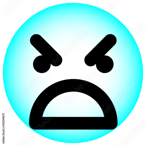 simple angry boss face circle
