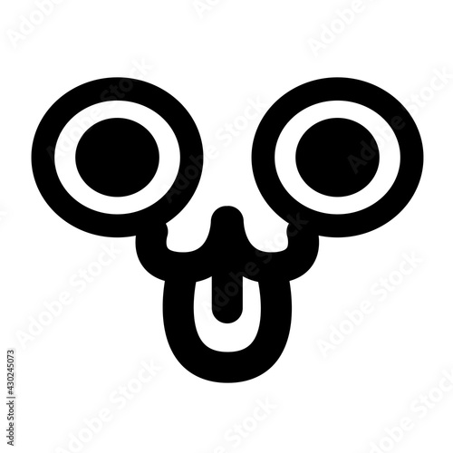 staring huge eye cute animal face icon