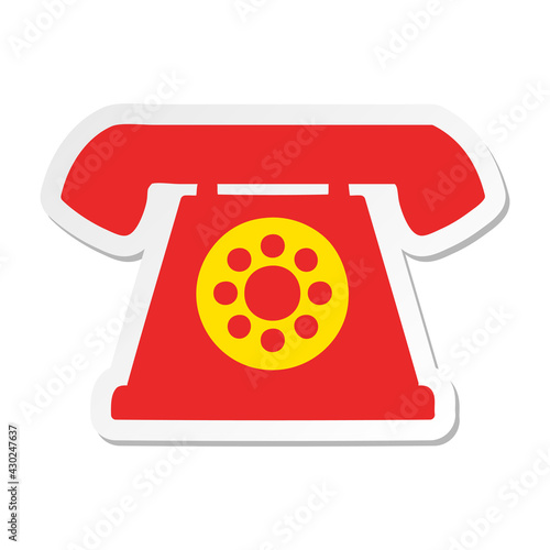 old style telephone sticker