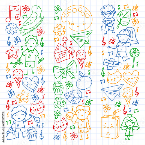 Creativity and imagination. Vector illustration. Children education.