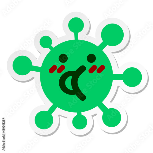 blushing talking virus sticker