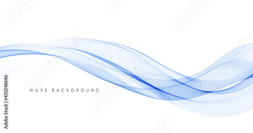 Vector abstract colorful flowing wave lines isolated on white background. Design element for technology, science, modern concept. photo