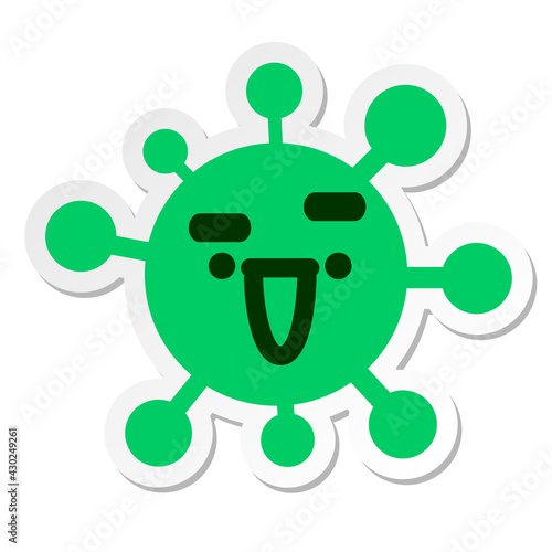 happy expression raising eyebrow virus sticker