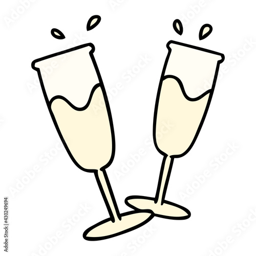 full champagne glasses