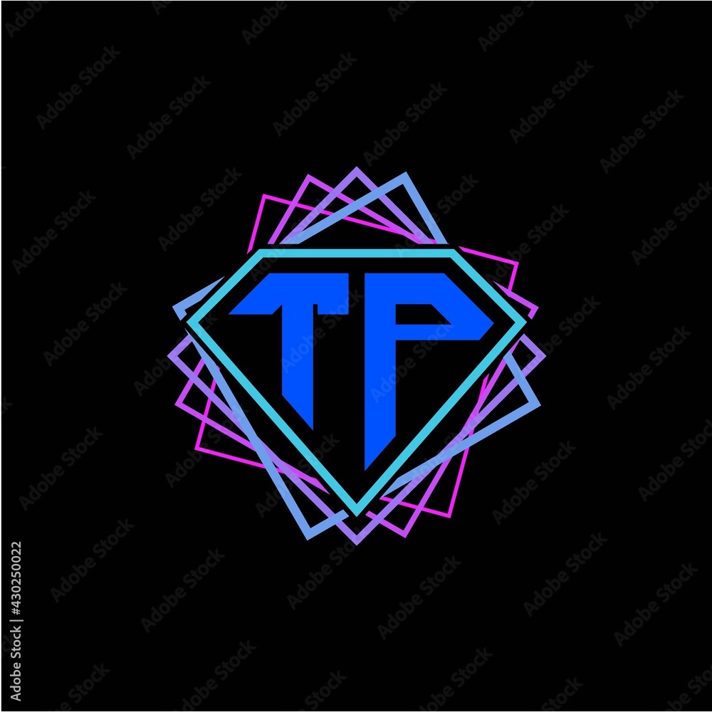 initial letter T P with diamond design and square ornament as decoration initial letter T P with diamond design and square ornament as decoration