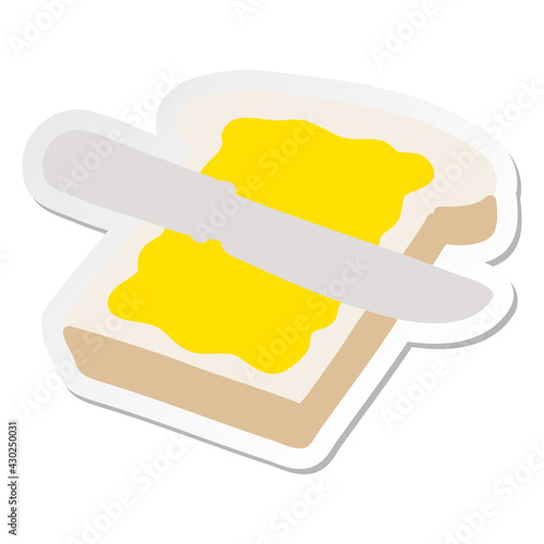 buttered slice of toast sticker