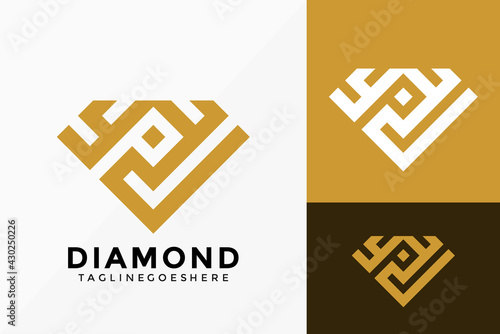 Abstract Luxury Diamond Jewellery Logo Vector Design. Brand Identity emblem, designs concept, logos, logotype element for template.