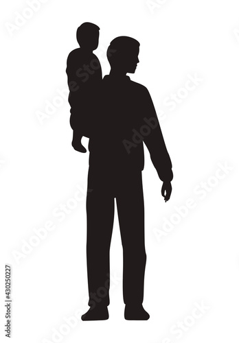 father with son silhouettes