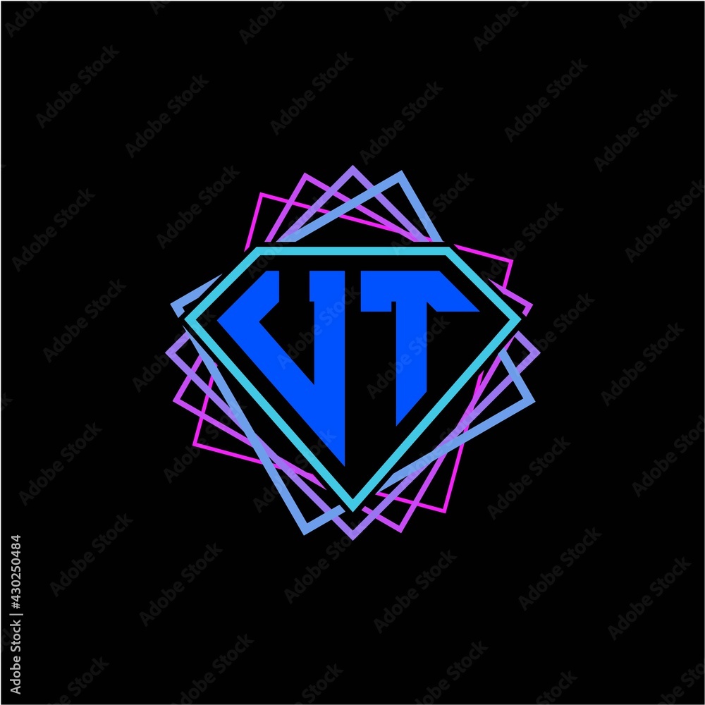initial letter U T with diamond design and square ornament as decoration initial letter U T with diamond design and square ornament as decoration