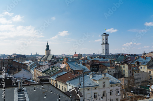 view of spring Lviv from the roof