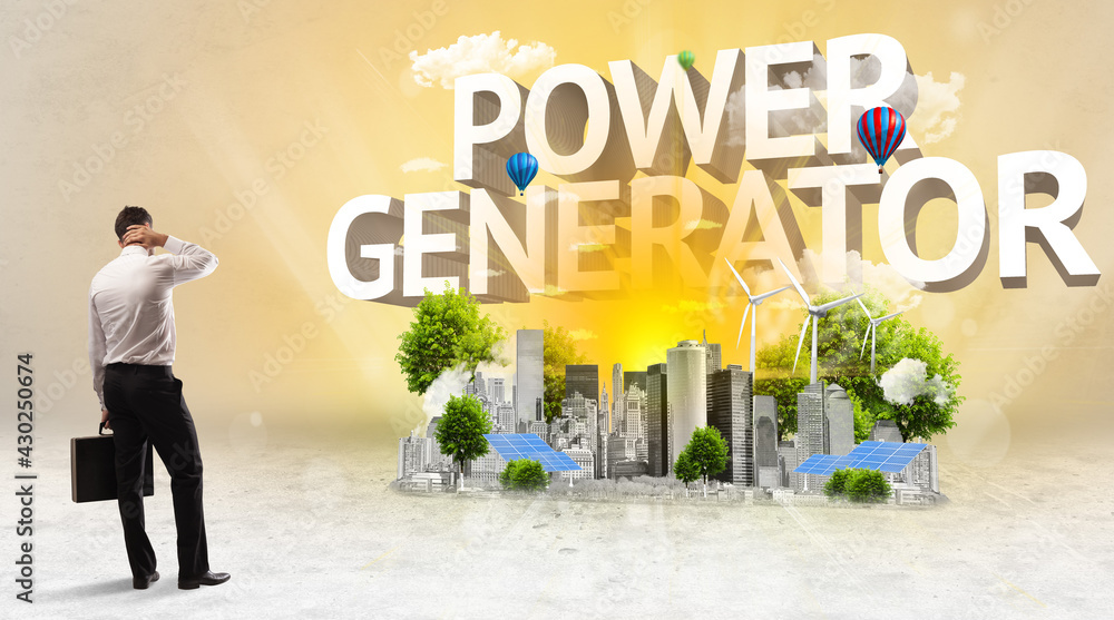 Fototapeta premium Rear view of a businessman, Environmental protection concept