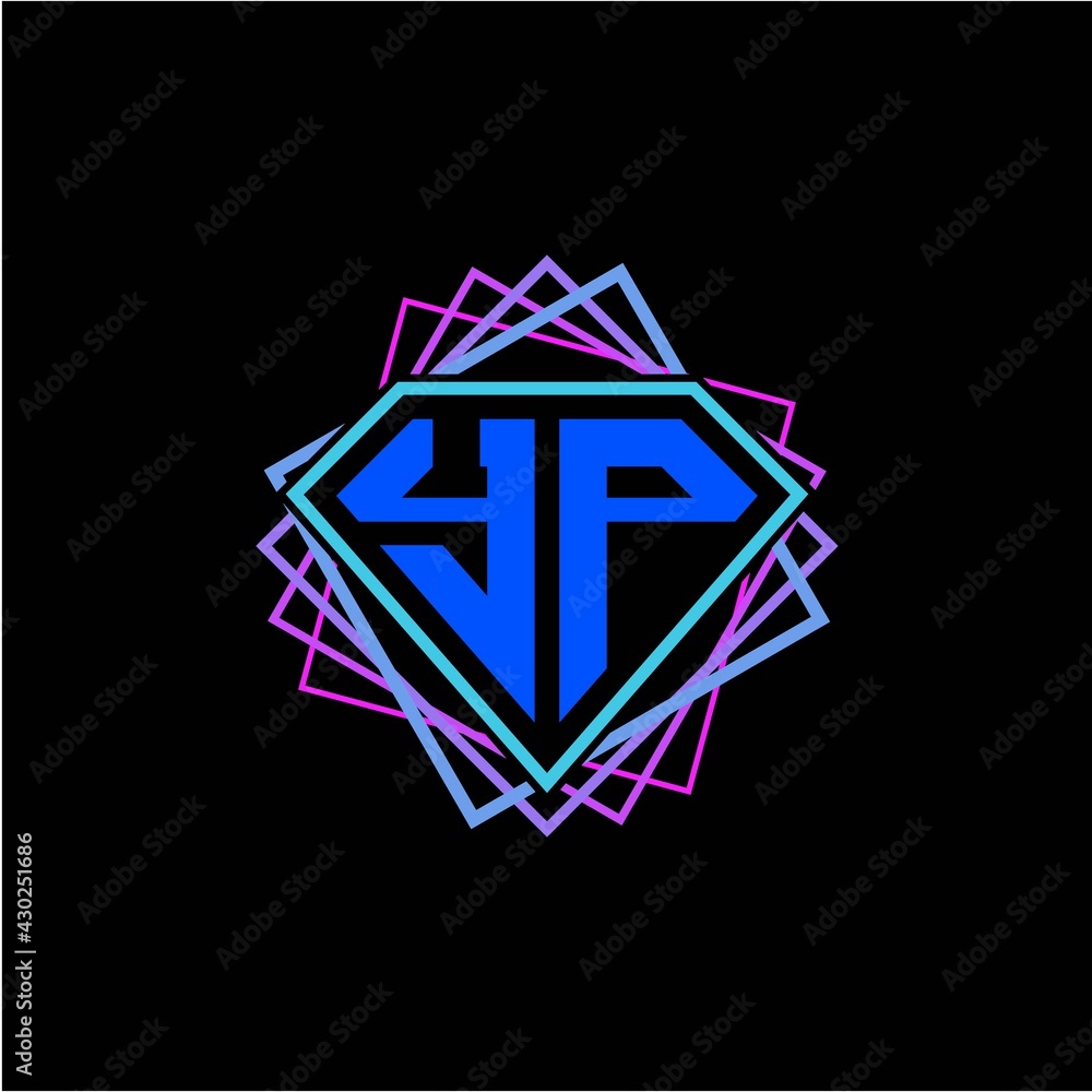 initial letter Y P with diamond design and square ornament as decoration initial letter Y P with diamond design and square ornament as decoration