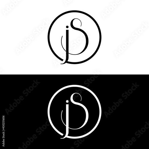 Initial Letter JS Logo Template Design