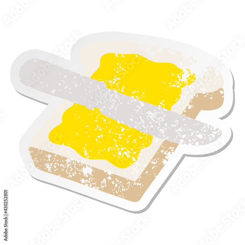 buttered slice of toast grunge sticker