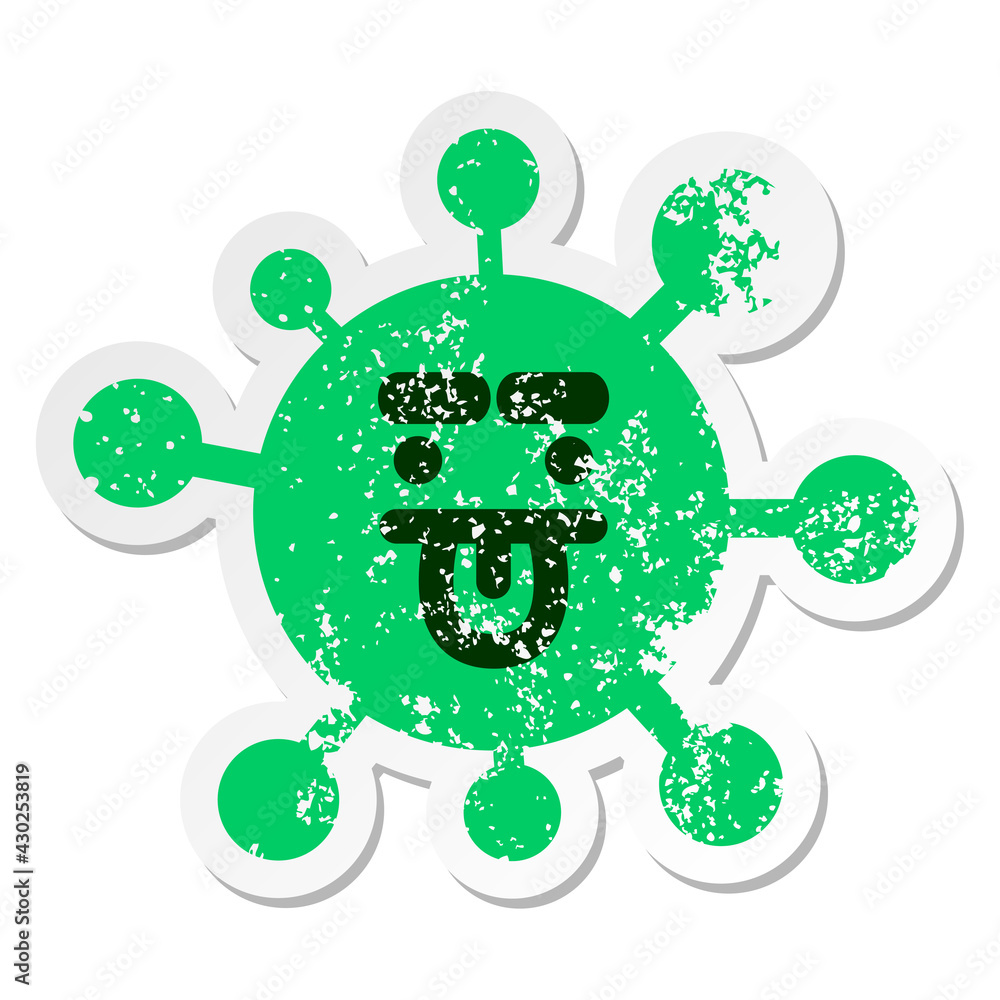 displeased virus distressed sticker displeased virus distressed sticker