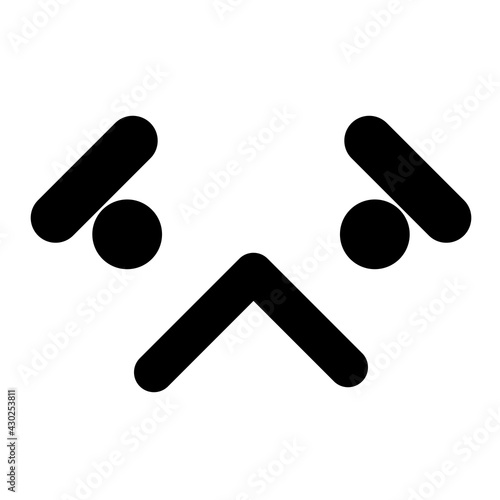 simple unhappy face icon
