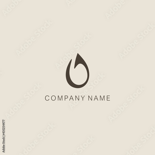 Simple, minimalistic, stylized flower bud or blob symbol - logo, consisting of one element. Made in thick line.