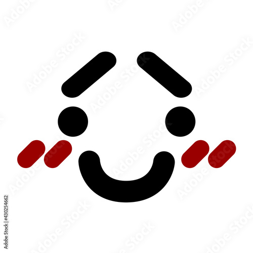 happy blushing face icon