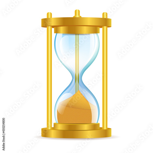 Golden hourglass with sand