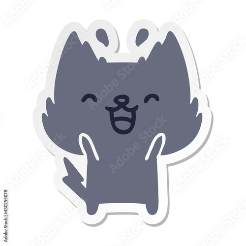 cute frightened cat sticker