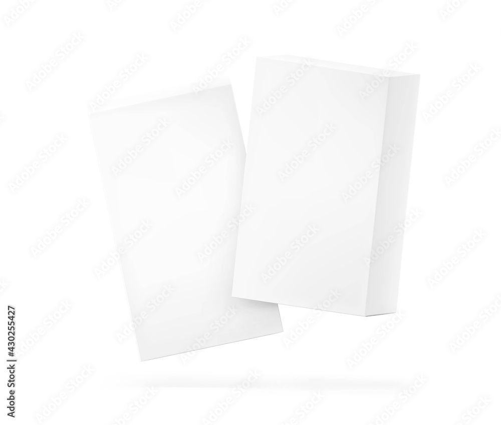 Realistic cardboard box mockup. Perspective view. Vector illustration isolated on white background. Can be use for food, medicine, cosmetic and etc. Ready for your design. EPS10. Realistic cardboard box mockup. Perspective view. Vector illustration isolated on white background. Can be use for food, medicine, cosmetic and etc. Ready for your design. EPS10.