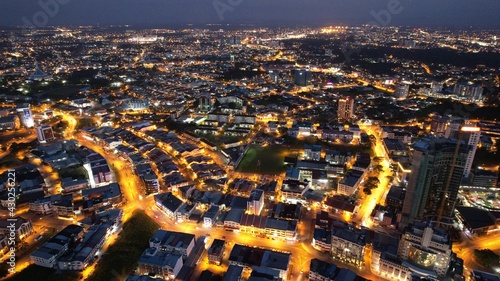 Kuching, Sarawak Malaysia - April 26 2021: The buildings, landmarks and scenery of Kuching city, capital of Sarawak, Borneo island.  photo