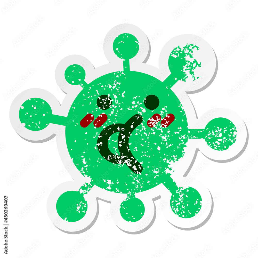 blushing talking virus distressed sticker blushing talking virus distressed sticker