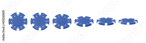 Gambling game, casino 3d chips. Rotating poker chips