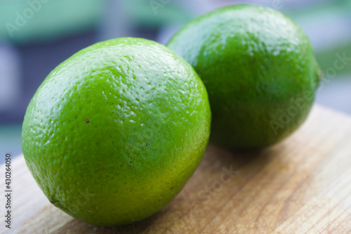 Lemon on a wooden cutting board