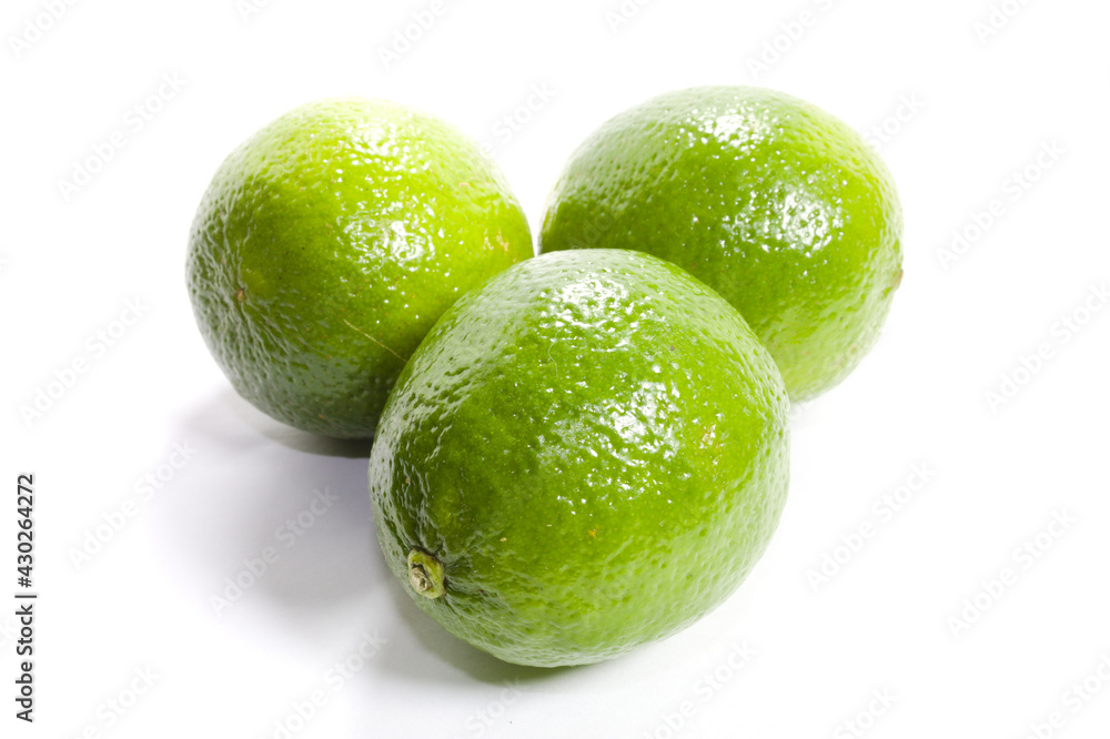 Green lemon with white background Green lemon with white background