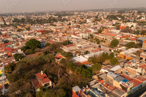 Vista aérea de las calles del Pueblo Mágico de Atlixco, Puebla