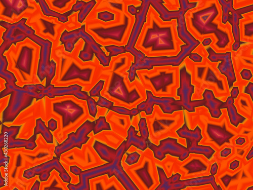 Orange violet purple shapes, abstract pattern with circles