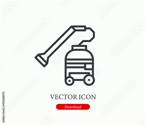 Vacuum cleaner vector icon. Editable stroke. Symbol in Line Art Style for Design, Presentation, Website or Apps Elements, Logo. Pixel vector graphics - Vector