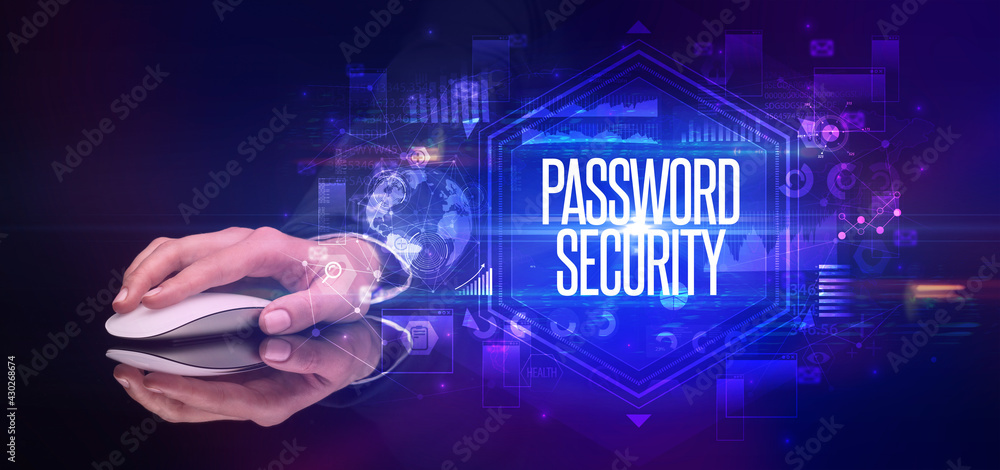 hand holding wireless peripheral, cyber security concept hand holding wireless peripheral, cyber security concept