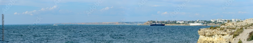 Panoramic view from Chersonesus towards Northern breakwater, Sevastopol, Crimea.